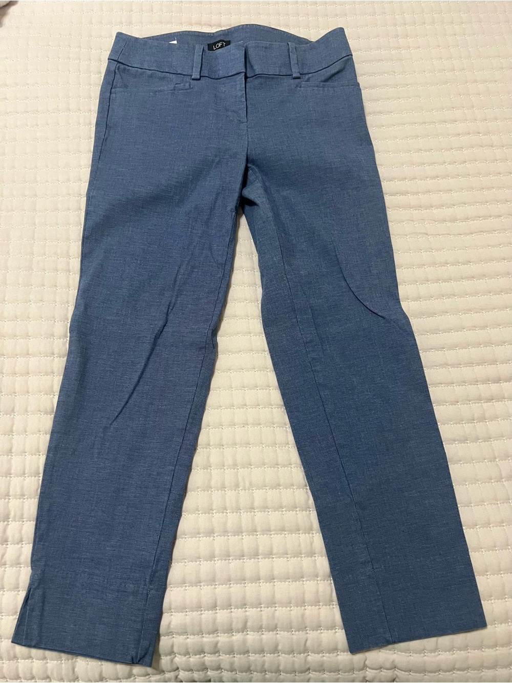 LOFT Light Blue Straight Leg Trousers size 0 Regular